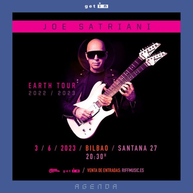 🎸El virtuoso guitarrista @joesatriani atriani incluye Bilbao @santanabilbao en su gira europea, que comenzará el 1 de abril de 2023 en Oslo (Noruega) y terminará el 4 de junio en Burdeos (Francia). 
Consigue tus 🎟️🎟️ en enterticket, ticketmaster y marcaentradas.