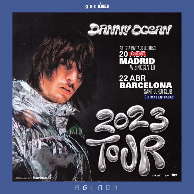 @dannocean anuncia SOLD OUT en Madrid en el @wizinkcenter donde @leorizzi será el artista invitado para abrir el show el 20 de abril!!! 
ULTIMAS ENTRADAS en Barcelona Sant Jordi Club @guitarbcn 22 de abril!! 🎫⚠️