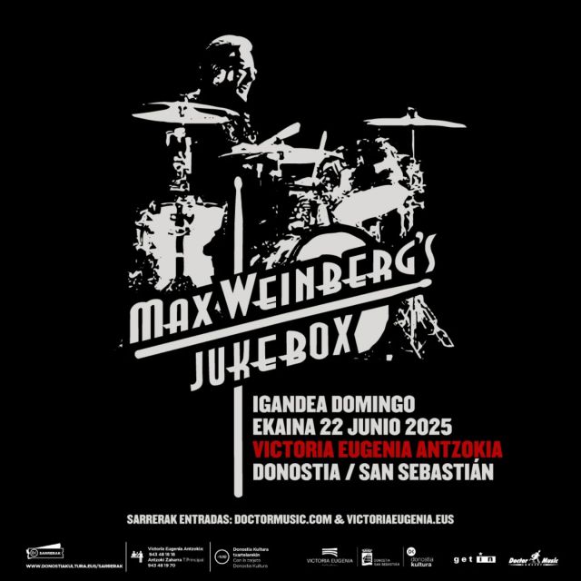 📢📢¡SORPRESA!

🥁 Max Weinberg, batería de la E Street Band, dará un show exclusivo en Donostia/San Sebastián para presentar su proyecto Max Weinberg’s Jukebox. Será entre los dos conciertos que Bruce Springsteen and The E Street Band ofrecerán en la ciudad.

¡Apuntad!👇🏽👇🏽

📍 22/06 - Teatro Victoria Eugenia (San Sebastián)

Entradas a la venta el 29 de mayo a las 11:30h a través de doctormusic.com & victoriaeugenia.eus. @mightymaxweinberg @doctormusicconcerts @donostiakultura

--