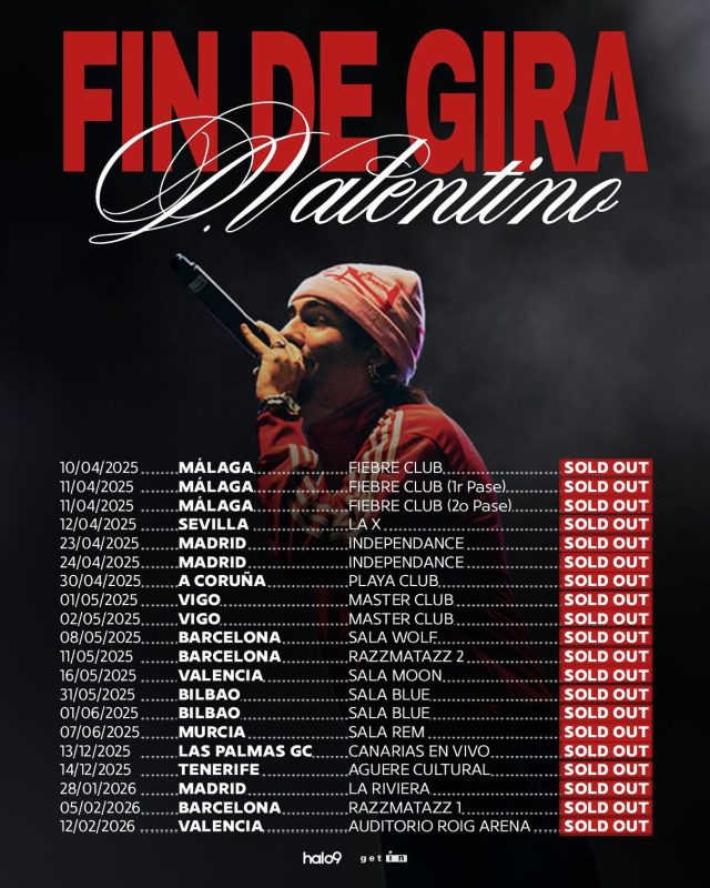 @d.valentino___ agota las 6.000 entradas de sus finales de gira en La Riviera, Razzmatazz y Roig Arena en menos de 15 minutos y pone el broche así a una de las giras del año.