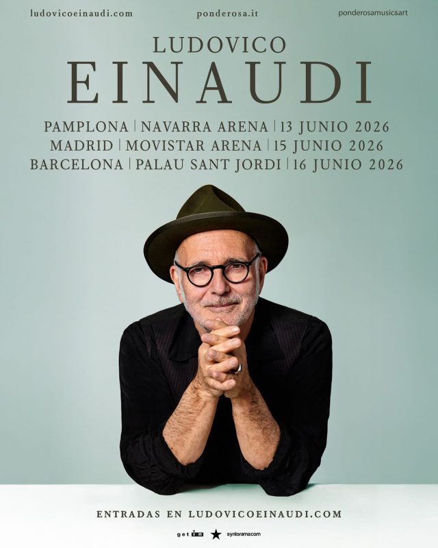🔈LUDOVICO EINAUDI anuncia gira de arenas en grandes espacios para junio de 2026🎶🎹

Tres conciertos únicos, donde estará junto a su banda al completo ofreciendo al público español la oportunidad de disfrutar de su música más emblemática en directo en algunos de los recintos más destacados del país:

- 13 de junio de 2026 – Navarra Arena (Pamplona)
- 15 de junio de 2026 – Movistar Arena (Madrid)
- 16 de junio de 2026 – Palau Sant Jordi (Barcelona).

🎟️Las entradas se pondrán a la venta el próximo lunes 17 de noviembre a las 10:00 horas en la página oficial del artista 👉🏼ludovicoeinaudi.com
@ludovico_einaudi 
@navarrarena 
@movistararenaes 
@palausantjordi