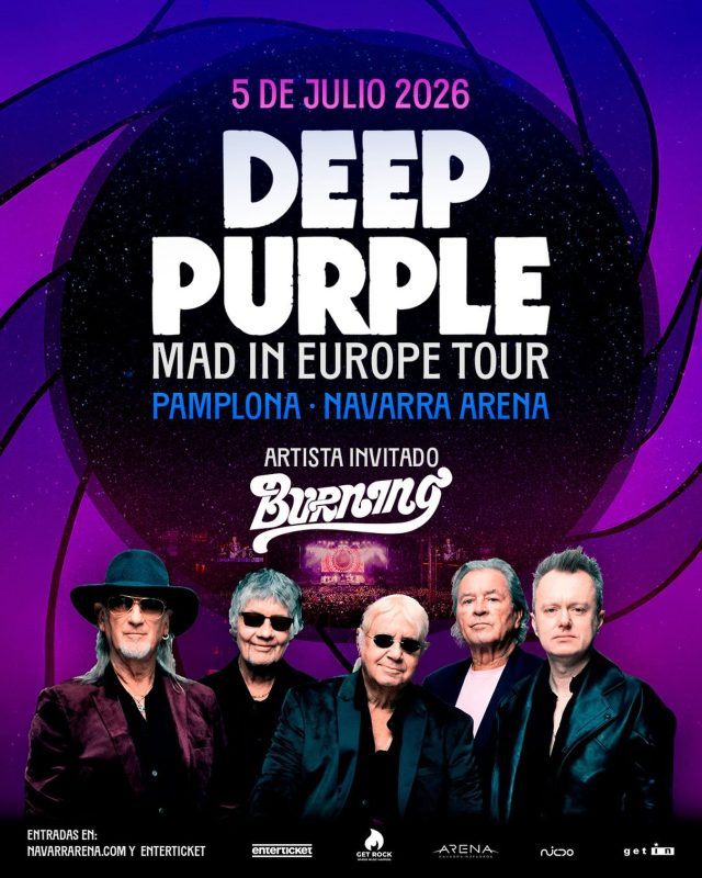 📢GOOD NEWS ‼️

El rugido del rock and roll nacional se suma a una de las citas más importantes del calendario musical del año. El mítico grupo madrileño Burning, liderado por Johnny Cifuentes, ha sido confirmado como el artista invitado para el concierto que los británicos Deep Purple ofrecerán en Pamplona el próximo 5 de julio en el Navarra Arena, en el marco de su gira “Mad in Europe” 2026. 

¡Prepárate para una noche inolvidable!

🎟️Entradas en👉 enterticket.es y navarrarena.com

@deeppurple_official 
@burning__oficial 
@navarrarena 
@getrocklive
