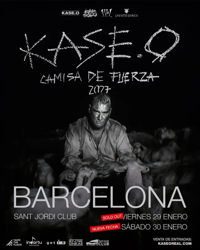 Tras el sold out en Barcelona @kaseo_real saca una segunda fecha el 30/01 para que no os perdáis su tour Camisa de Fuerza⛓️👁️

Entradas ya a la venta en www.enterticket.es